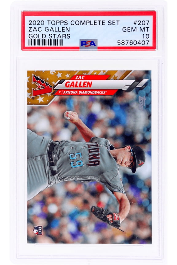 Graded 2020 Topps Complete Set Zac Gallen #207 Gold Stars Rookie RC Baseball Card PSA 10 Gem Mint