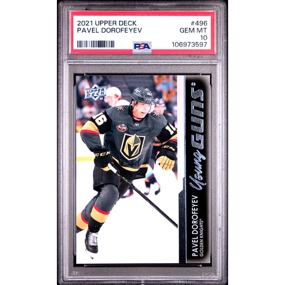 Graded 2021-2022 Upper Deck Pavel Dorofeyev Vegas Golden Knights #496 PSA 10 Hockey Trading Card