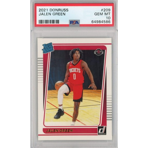 Graded 2021-22 Panini Donruss Jalen Green #209 Rookie RC Basketball Card PSA 10 Gem Mint