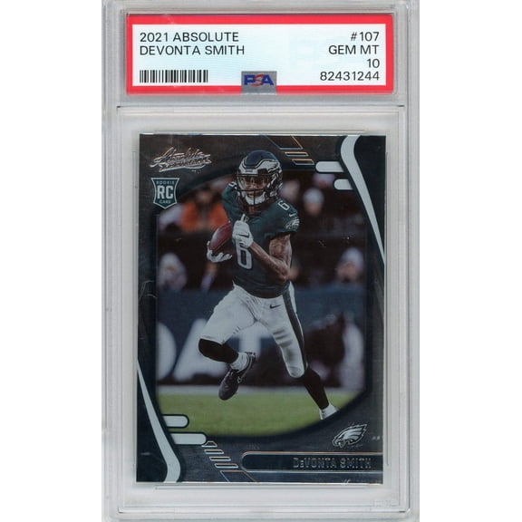 Graded 2021 Panini Absolute DeVonta Smith #107 Rookie RC Football Card PSA 10 Gem Mint