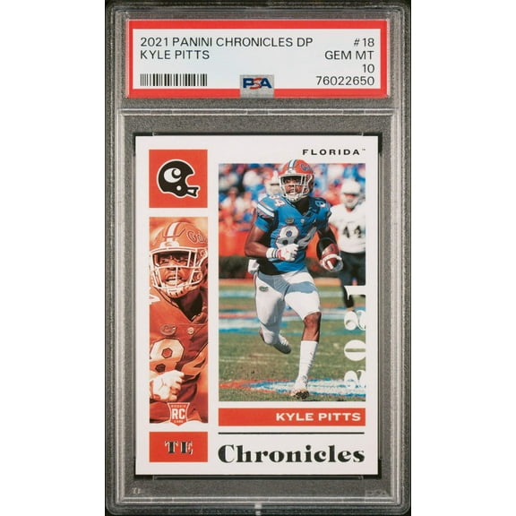 Graded 2021 Panini Chronicles DP Kyle Pitts #18 Rookie RC Football Card PSA 10 Gem Mint
