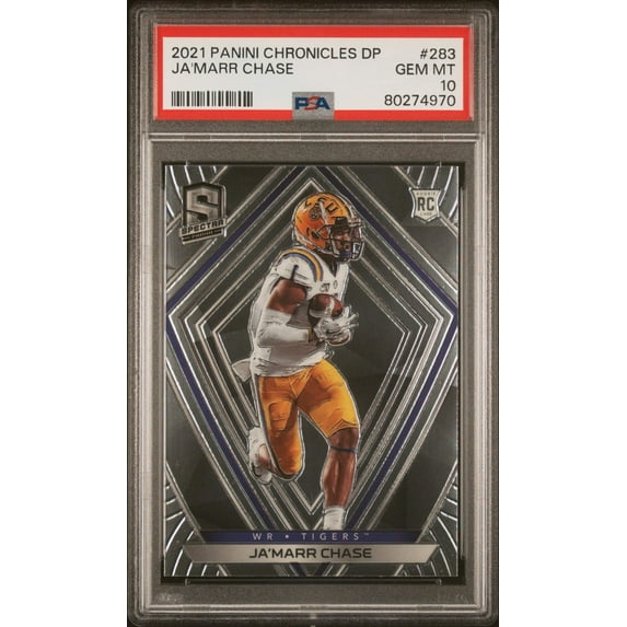 Graded 2021 Panini Chronicles Draft Picks Ja'Marr Chase #283 Rookie RC Football Card PSA 10 Gem Mint