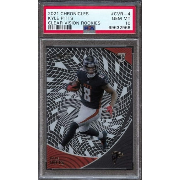 Graded 2021 Panini Chronicles Kyle Pitts #CVR4 Clear Vision Rookies Rookie RC Football Card PSA 10 Gem Mint
