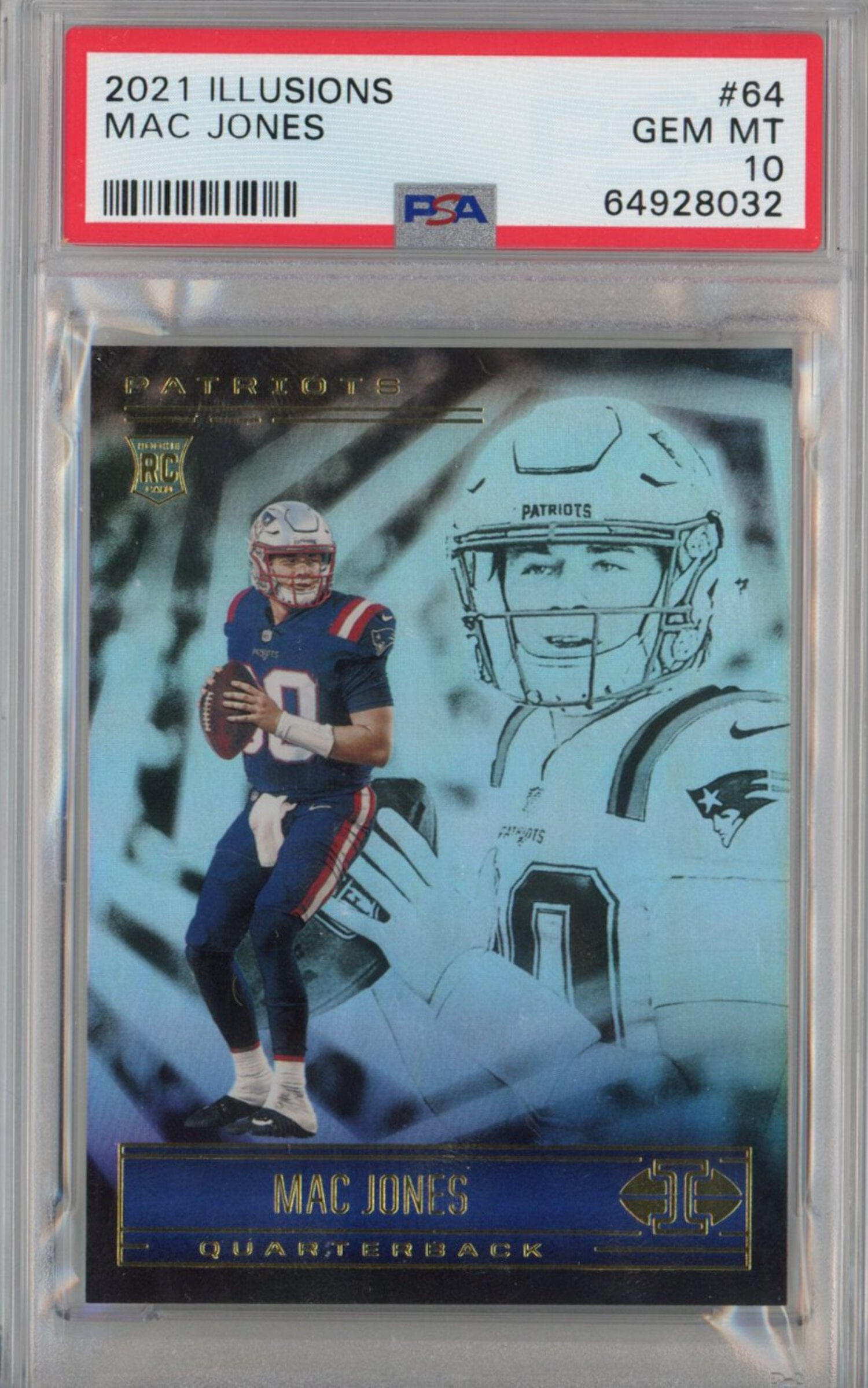 mac jones graded rookie card 2021 Leaf Silver #RS-09 (Gem Mint 10) 1st Graded 2021 Panini Illusions Mac