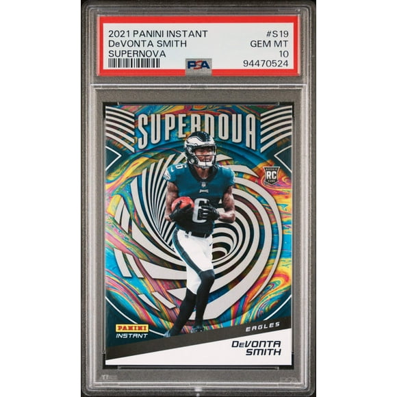 Graded 2021 Panini Instant Devonta Smith #S19 Supernova Rookie RC Football Card PSA 10 Gem Mint