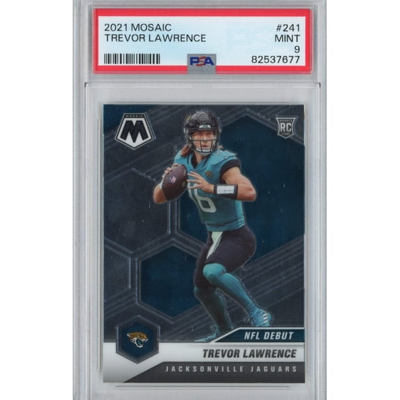 Graded 2021 Panini Mosaic Trevor Lawrence #241 Rookie RC Football Card PSA 9 Mint