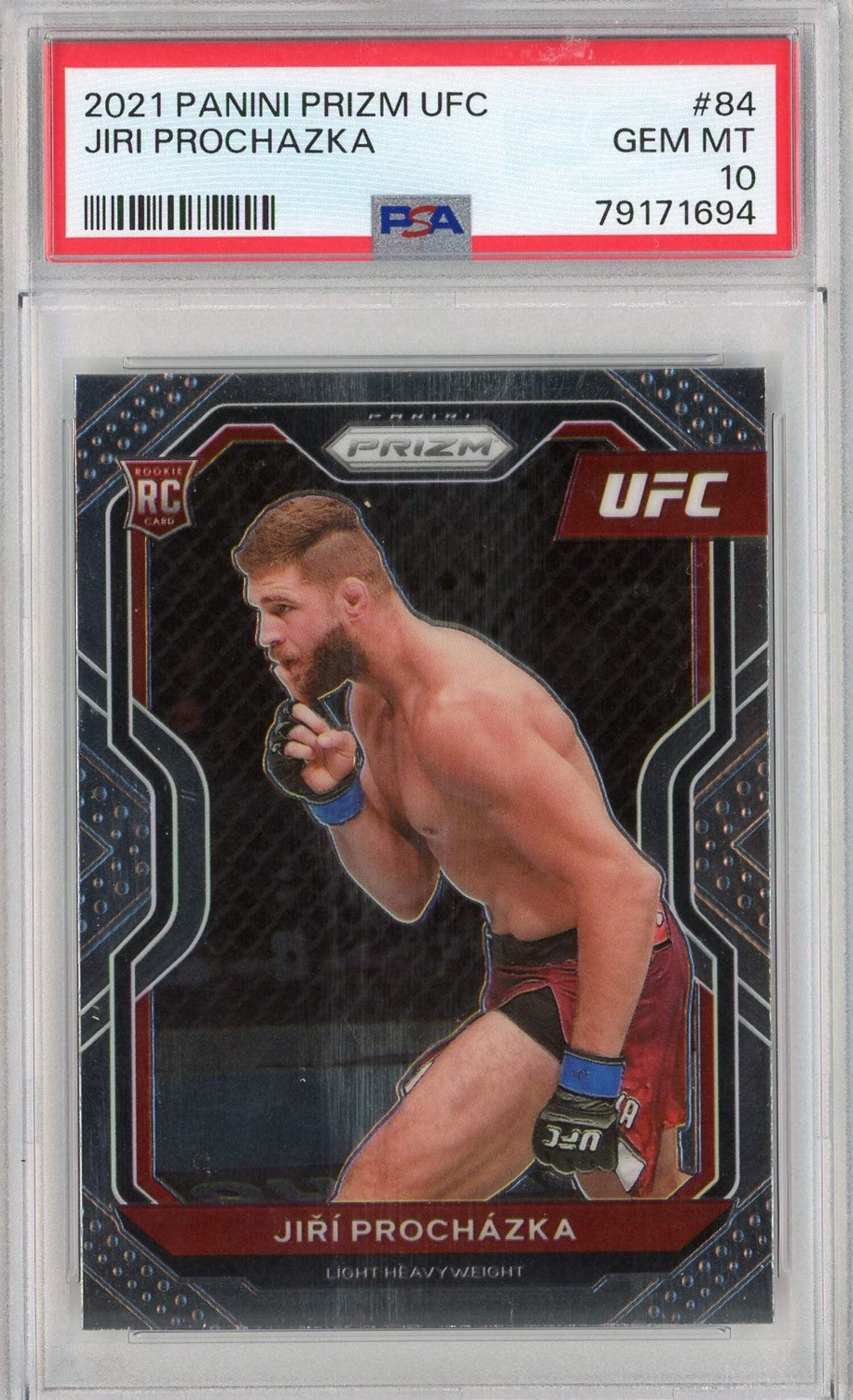 Graded 2021 Panini Prizm UFC Jiri Prochazka #84 Rookie RC UFC MMA Card PSA  10 Gem Mint - Walmart.com