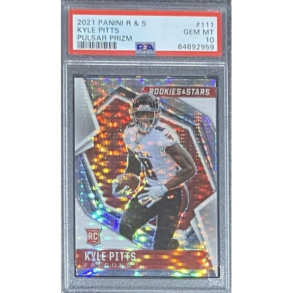 Graded 2021 Panini Rookie Stars Kyle Pitts #111 Pulsar Prizm Rookie RC Football Card PSA 10 Gem Mint