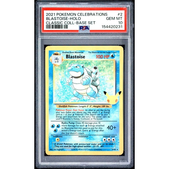 Graded 2021 Pokemon Celebrations Classic Collection Blastoise Holo PSA 10 #2