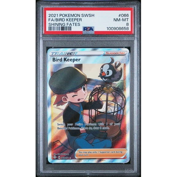 Graded 2021 Pokemon Sword & Shield Shining Fates Bird Keeper PSA 8 066 Trading Card