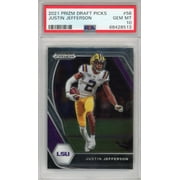 Graded 2021 Prizm Draft Picks Justin Jefferson #56 Rookie RC Football Card PSA 10 Gem Mint