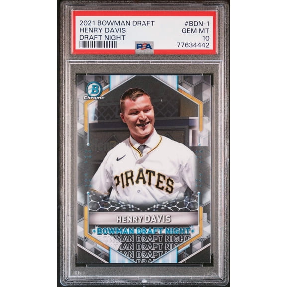 Graded 2021 Topps Bowman Draft Henry Davis #BDN1 Draft Night Rookie RC Baseball Card PSA 10 Gem Mint