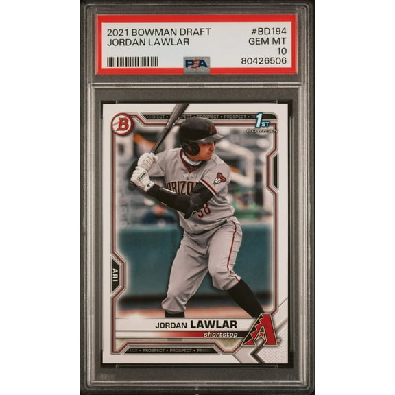Graded 2021 Topps Bowman Draft Jordan Lawler #BD194 Rookie RC Baseball Card PSA 10 Gem Mint