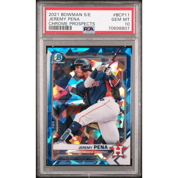 Graded 2021 Topps Bowman Sapphire Edition Jeremy Pena #BCP11 Chrome Prospects Rookie RC Baseball Card PSA 10 Gem Mint