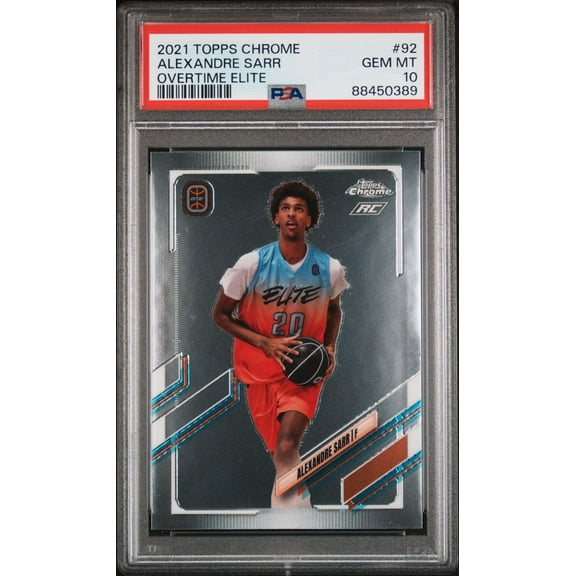 Graded 2021 Topps Chrome Alexandre Sarr #92 Overtime Elite Rookie RC Basketball Card PSA 10 Gem Mint