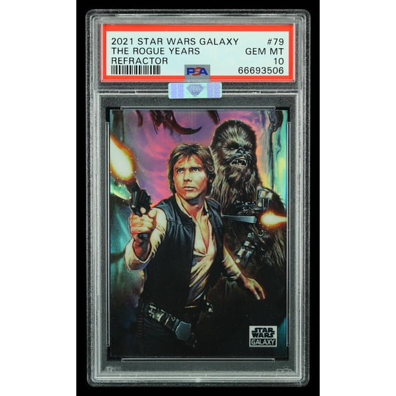 Graded 2021 Topps Chrome Star Wars Galaxy The Rogue Years #79 Refractor Auto MBA 10