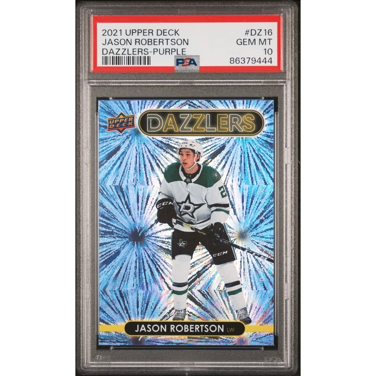 Graded 2021 Upper Deck Jason Robertson #DZ16 Dazzlers Purple Hockey Card  PSA 10 Gem Mint - Walmart.com
