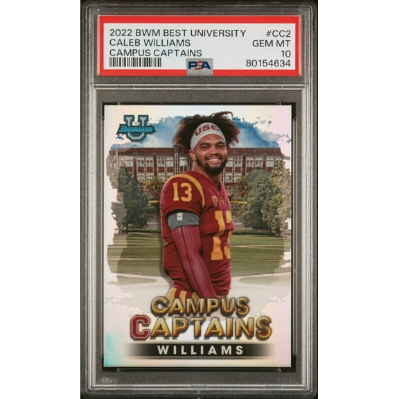 Graded 2022 Bowmans Best University Caleb Williams #CC2 Campus Captains Rookie RC Football Card PSA 10 Gem Mint