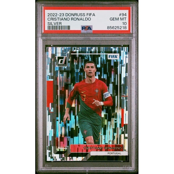 Graded 2022 Donruss FIFA Cristiano Ronaldo #94 Silver Soccer Card PSA 10 Gem Mint