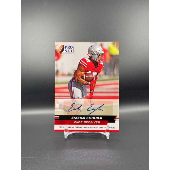 Graded 2022 Leaf Pro Set Emeka Egbuka PSA-EE3 Auto Ohio State Buckeyes Football Card Ohio State Buckeyes NCAA Autographed Football Trading Card