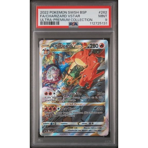 Graded 2022 PSA 9 Charizard VSTAR #262 FA Ultra Premium Collection Pokemon SWSh Black Star Promo Card