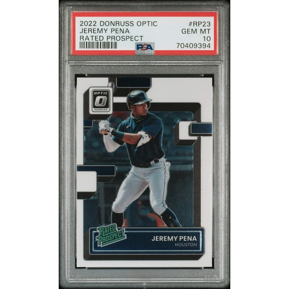 Graded 2022 Panini Donruss Optic Jeremy Pena #RP23 Rated Prospect Rookie RC Baseball Card PSA 10 Gem Mint
