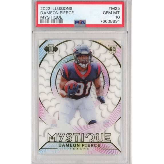 Graded 2022 Panini Illusions Dameon Pierce #M25 Mystique Rookie RC Football Card PSA 10 Gem Mint