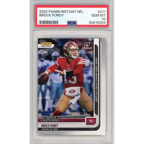 Graded 2022 Panini Instant Brock Purdy #211 Rookie RC Football Card PSA 10 Gem Mint
