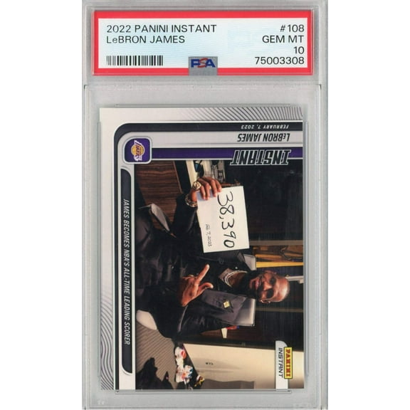 Graded 2022 Panini Instant LeBron James #108 Basketball Card PSA 10 Gem Mint