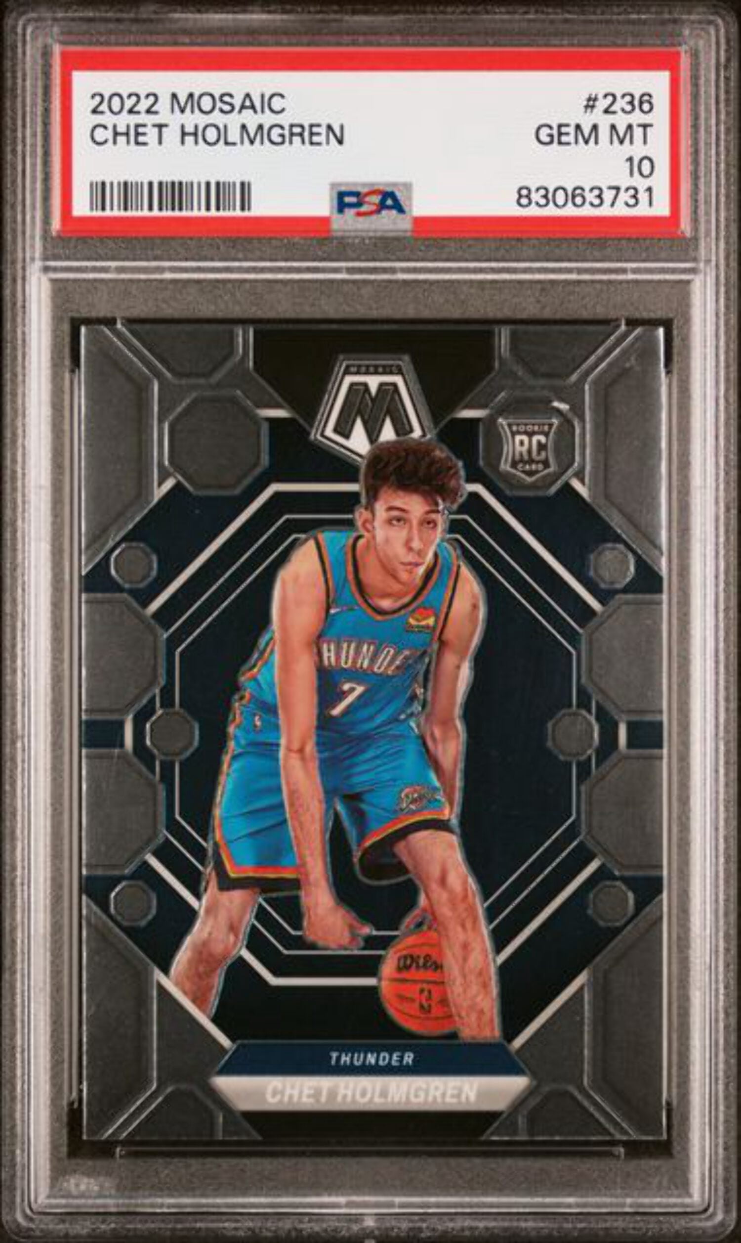 Graded 2022 Panini Mosaic Chet Holmgren #236 Rookie RC Basketball 