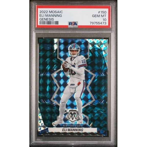 Graded 2022 Panini Mosaic Eli Manning #150 Genesis Football Card PSA 10 Gem Mint
