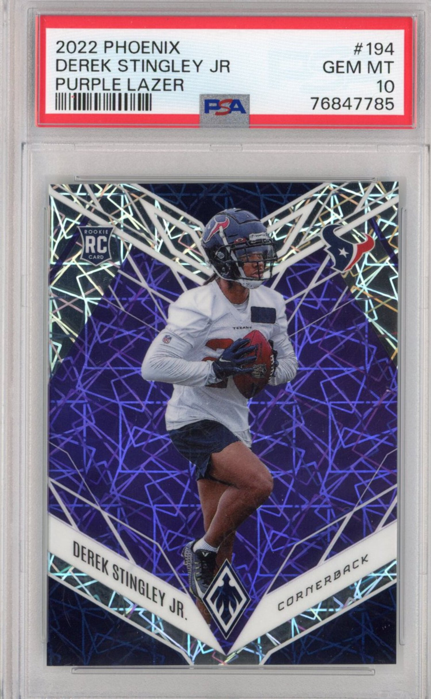 Graded 2022 Panini Phoenix Derek Stingley Jr. #194 Purple Laser