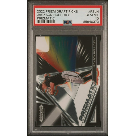 Graded 2022 Panini Prizm Draft Picks Jackson Holliday #PZJH Prizmatic Rookie RC Baseball Card PSA 10 Gem Mint