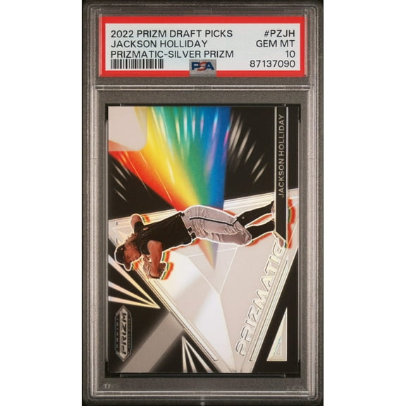 Graded 2022 Panini Prizm Draft Picks Jackson Holliday #PZJH Prizmatic Silver Prizm Rookie RC Baseball Card PSA 10 Gem Mint