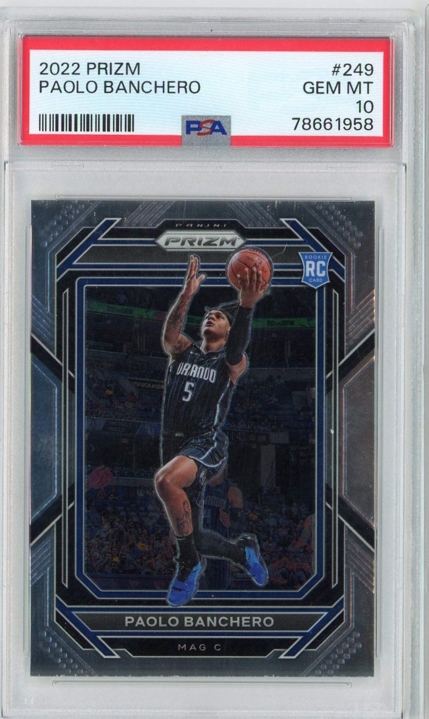Graded 2022 Panini Prizm Paolo Banchero #249 Rookie RC Graded 2022 Panini Prizm Paolo Banchero #249 Rookie RC