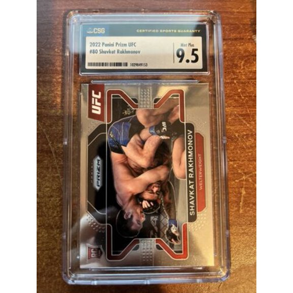 Graded 2022 Panini Prizm UFC Shavkat Rakhmonov Rookie CSG 9.5