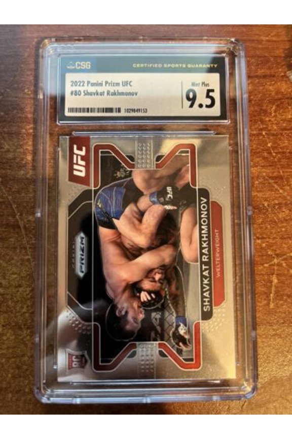 Graded 2022 Panini Prizm UFC Shavkat Rakhmonov Rookie CSG 9.5