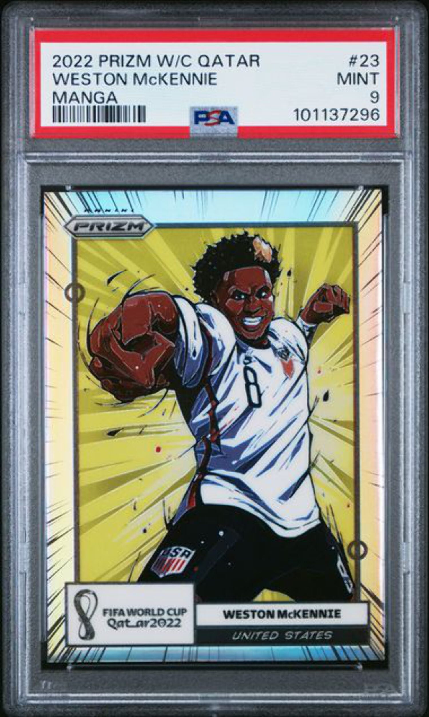Graded 2022 Panini Prizm World Cup Manga Weston McKennie #23 Case