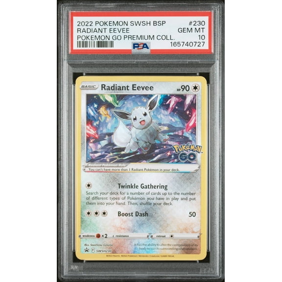Graded 2022 Pokemon Go Premium Collection Radiant Eevee #230 Black Star Promo PSA 10