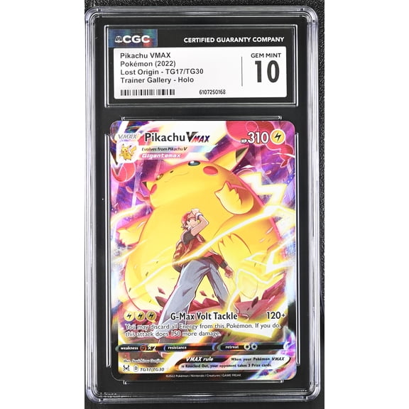 Graded 2022 Pokemon Lost Origin Pikachu VMAX Holo TG17/TG30 CGC 10 Trading Card