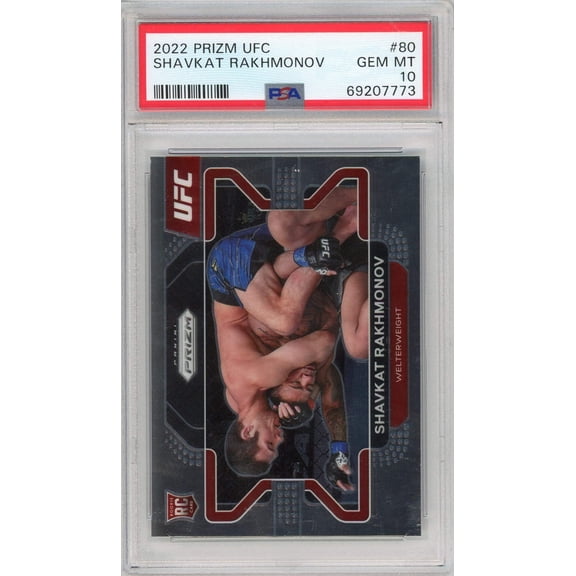 Graded 2022 Prizm UFC Shavkat Rakhmonov #80 Rookie RC UFC MMA Card PSA 10 Gem Mint