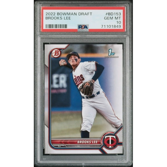 Graded 2022 Topps Bowman Draft Brooks Lee #BD153 Rookie RC Baseball Card PSA 10 Gem Mint