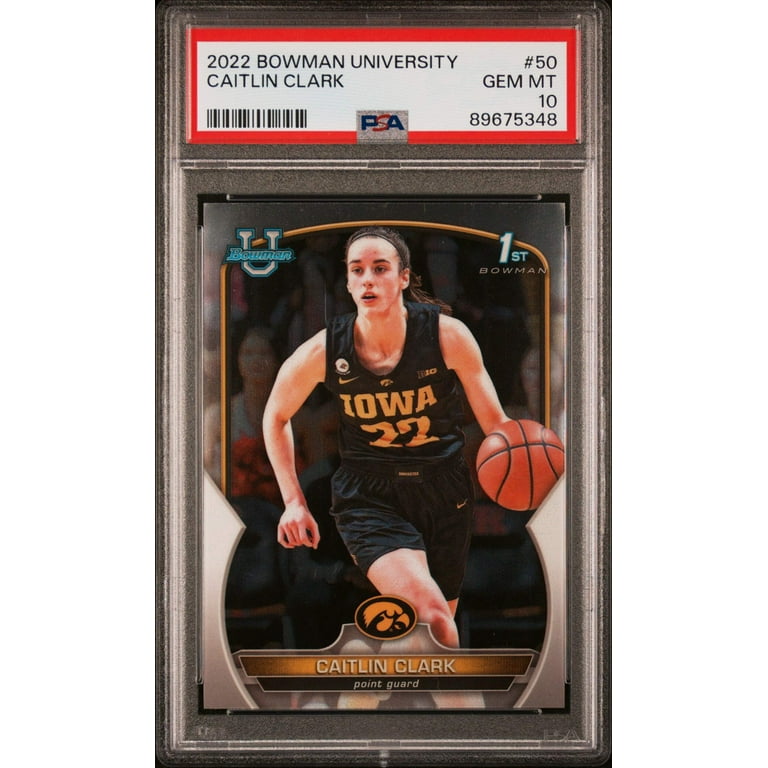 Graded 2022 Topps Bowman University Caitlin Clark #50 Rookie RC Basketball Card  PSA 10 Gem Mint - Walmart.com