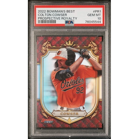 Graded 2022 Topps Bowmans Best Colton Cowser #PR1 Prospective Royalty Rookie RC Baseball Card PSA 10 Gem Mint