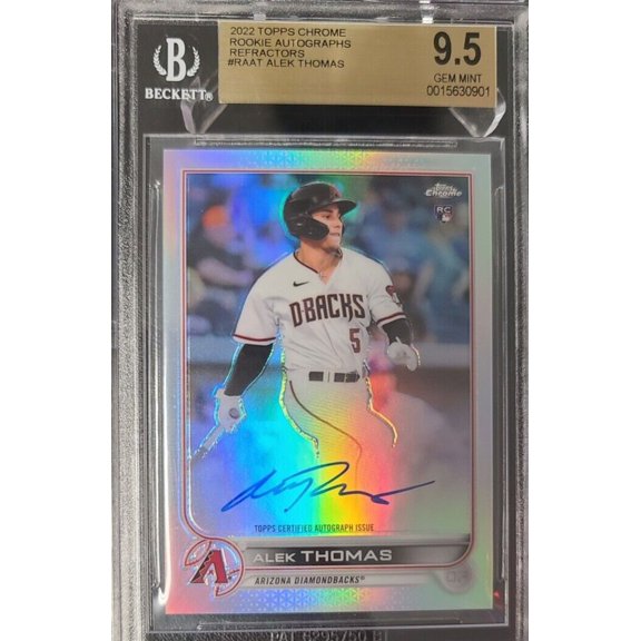 Graded 2022 Topps Chrome Rookie Autographs Refractors Alek Thomas BGS 10 RA-AT