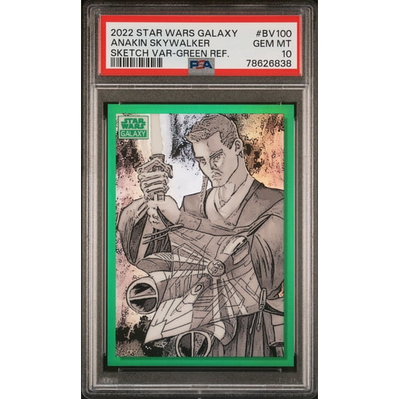 Graded 2022 Topps Chrome Star Wars Galaxy Sketch Variations Anakin Skywalker #BV100 PSA 10