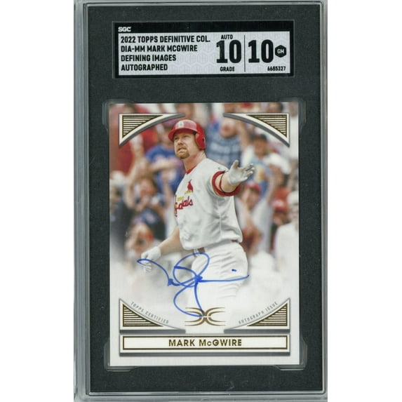 Graded 2022 Topps Definitive Collection Defining Images Mark McGwire #DIA-MM Auto Baseball Card SGC 10 Auto 10