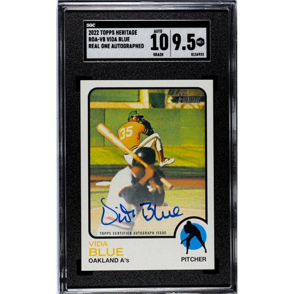 Graded 2022 Topps Heritage Real One Auto Vida Blue ROA-VB SGC 9.5 Auto 10
