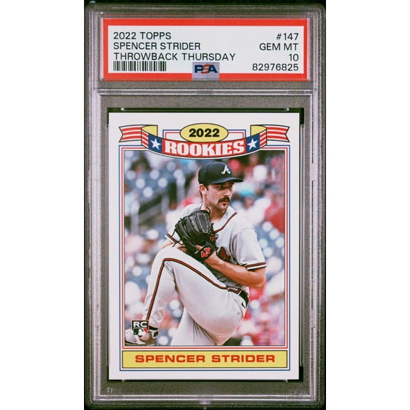 Graded 2022 Topps Spencer Strider #147 Throwback Thursday Rookie RC Baseball Card PSA 10 Gem Mint