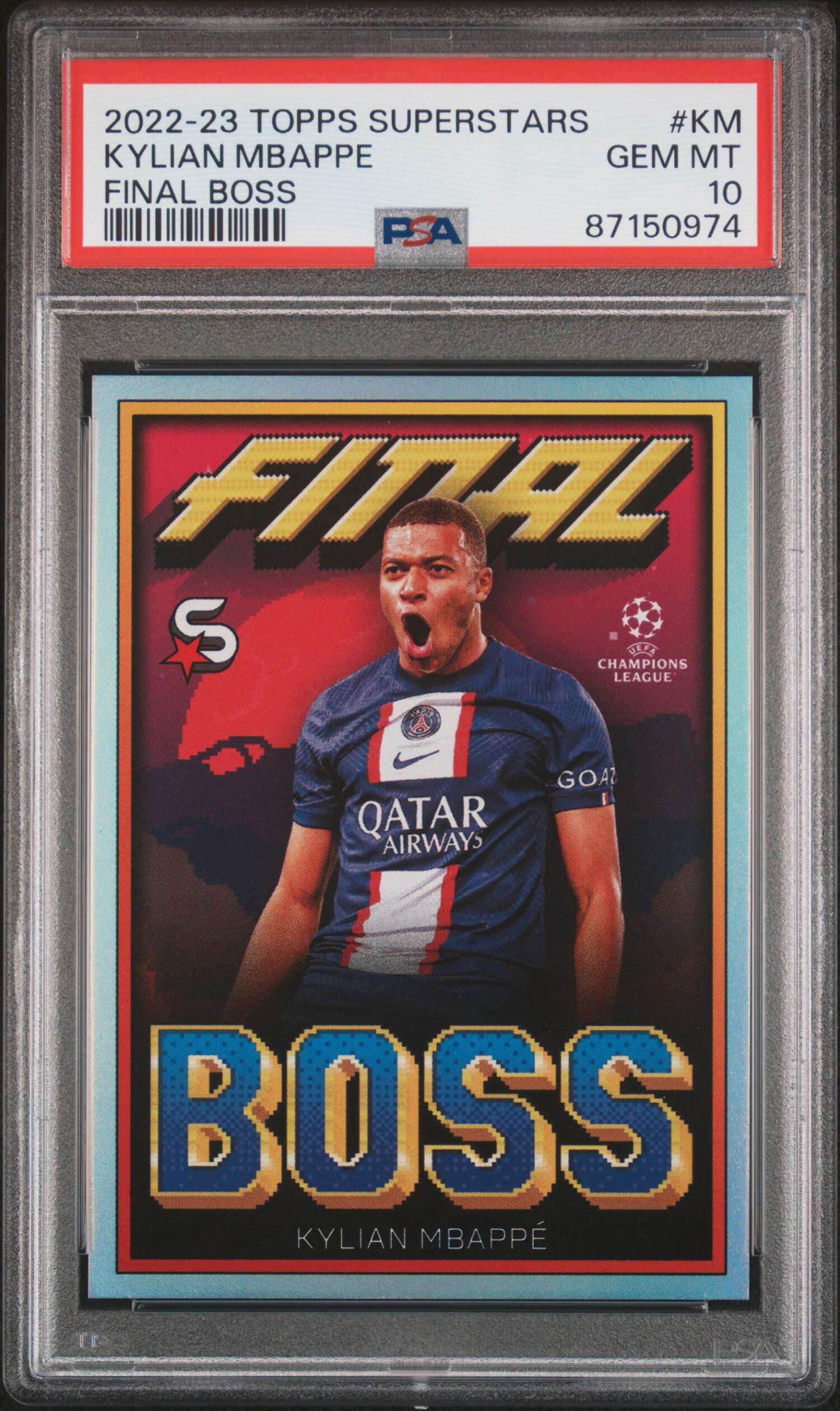 Graded 2022 Topps Superstarts Kylian Mbappe #KM Final Boss Soccer
